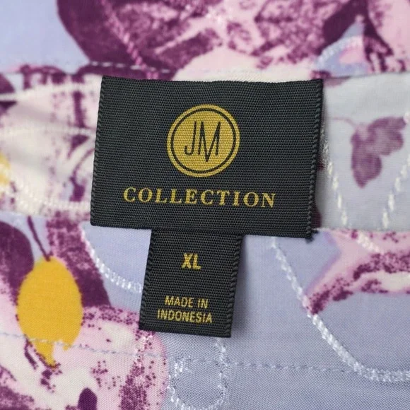 JM Collection Lavender Floral Jacquard Tunic Top Womens XL Boho Cottagecore NWT - Picture 8 of 10